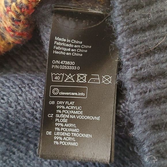 H&M | EUC Oversize Jacquard Sweater / Tunic Dress Floral Knit Turtleneck Size M - Picture 6 of 7